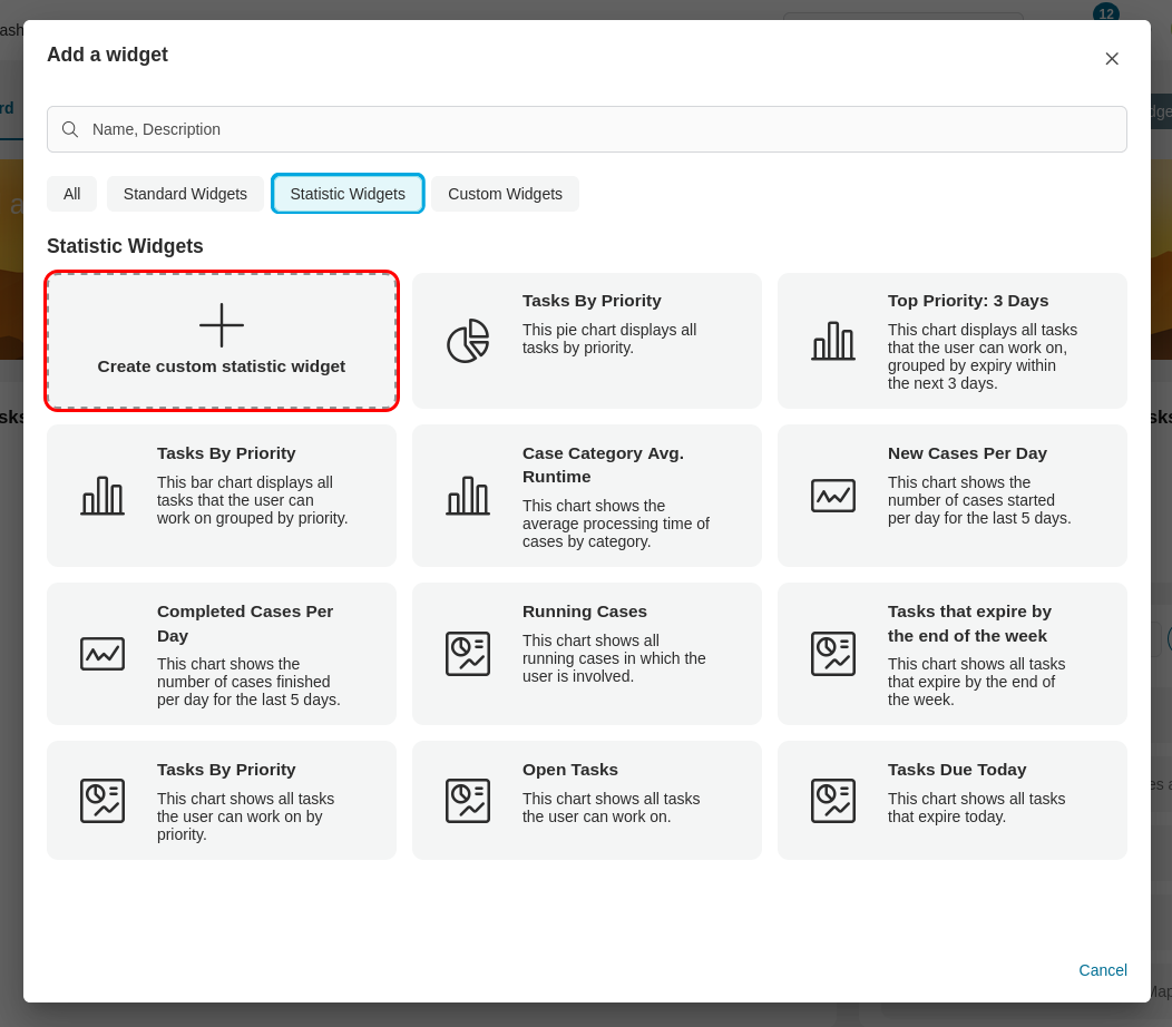Create new custom statistic widget