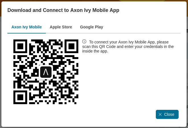 Mobile app QR code