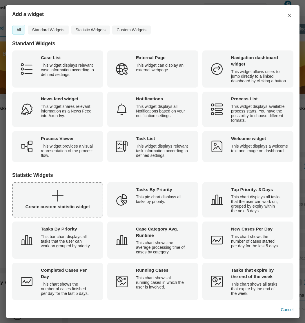 Statistic widget list
