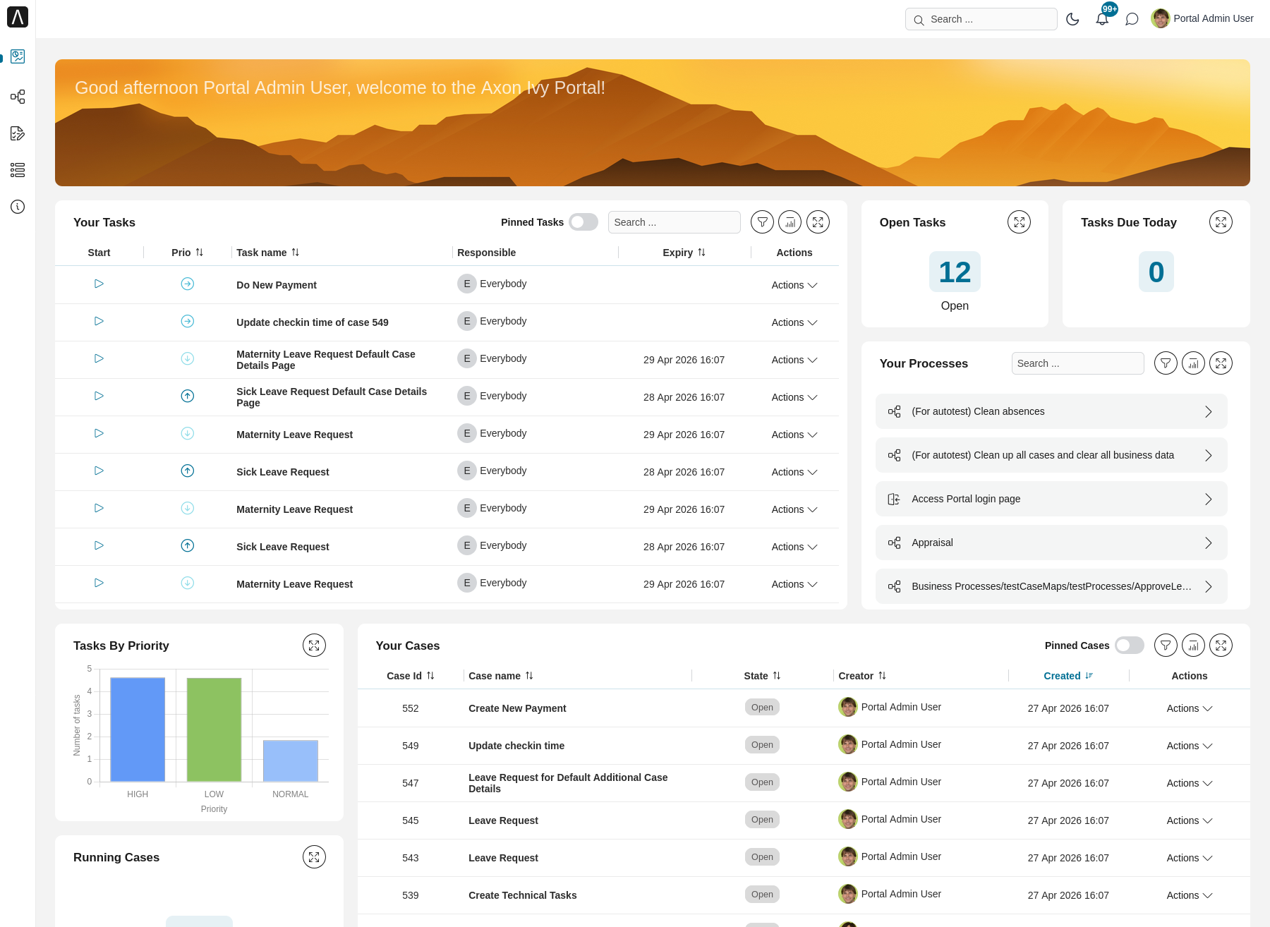 Dashboard screen