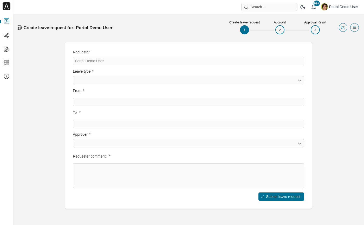 Portal examples: Create leave request example