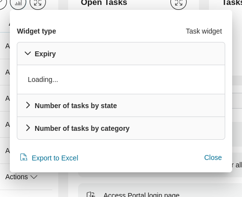 Dashboard widget's info panel