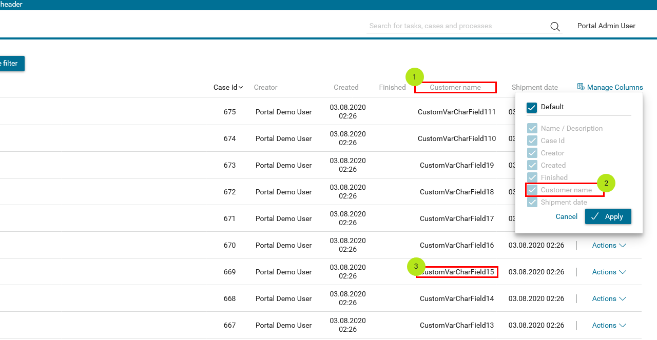 case-columns-configuration