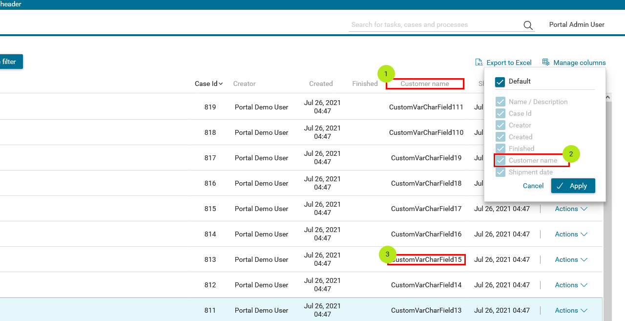 case-columns-configuration