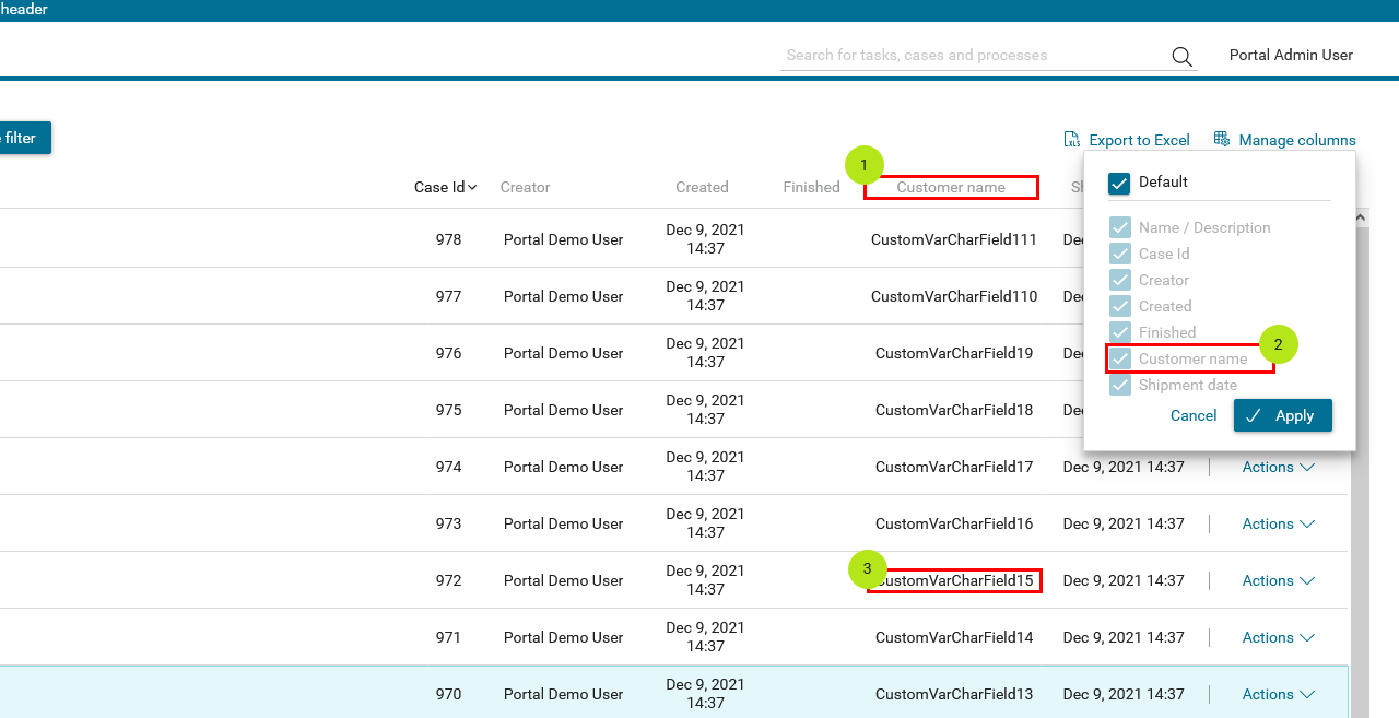 case-columns-configuration