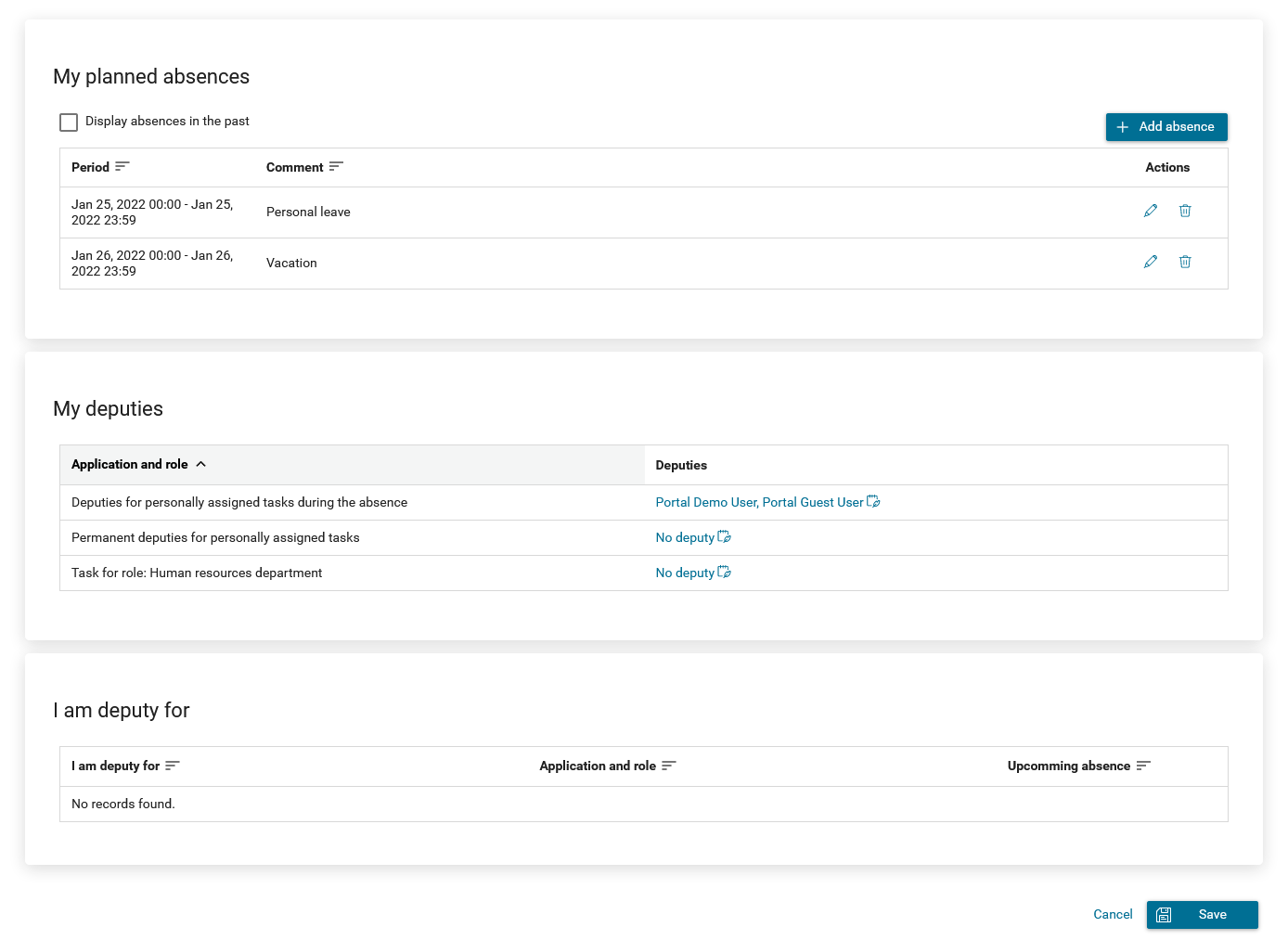 how-to-set-absence-deputies