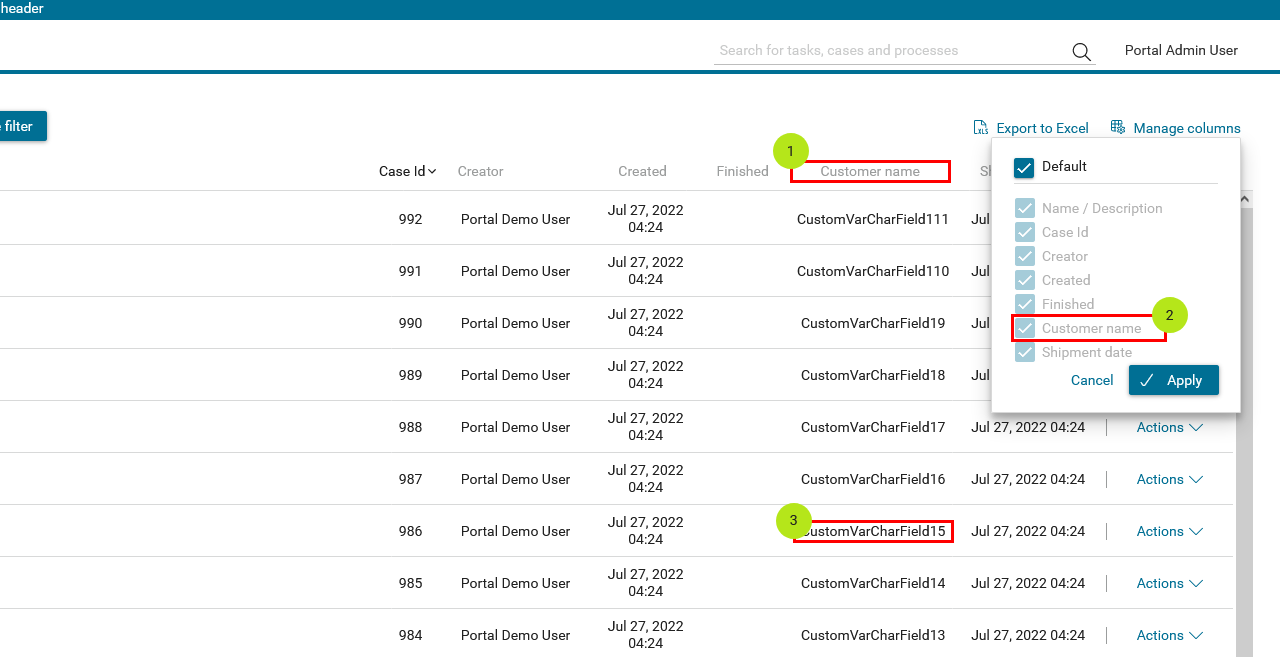 case-columns-configuration