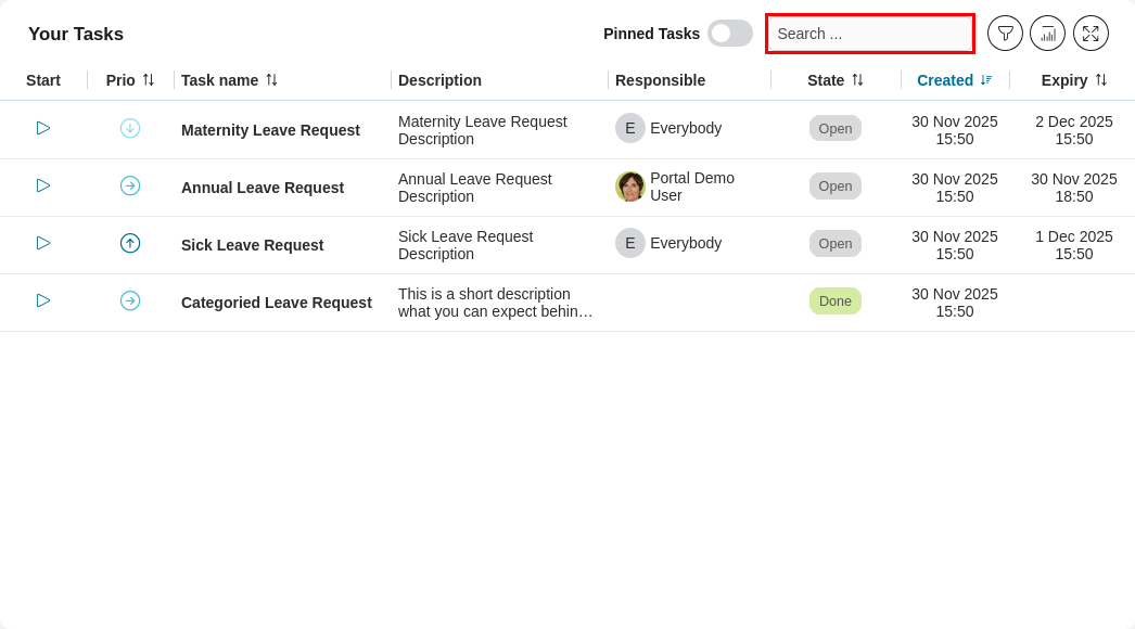Dashboard task widget's quick search